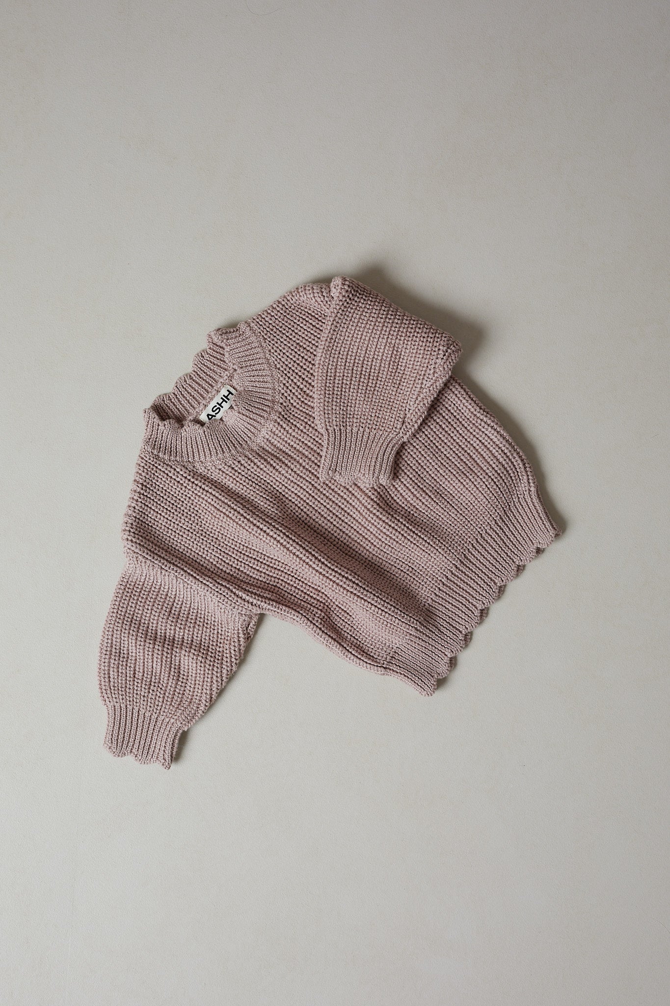 Hand Embroidered Initial Design Sunday Knit Sweater - Vintage Dusk