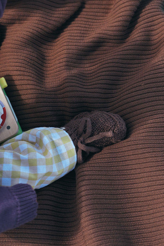 Chunky Knit Booties - Walnut