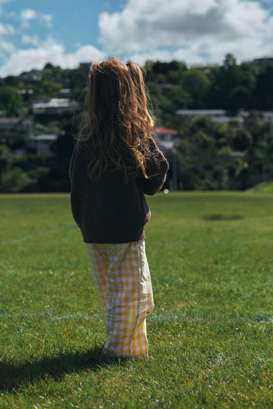 Hand Embroidered Darcy Chunky Knit Sweater - Walnut