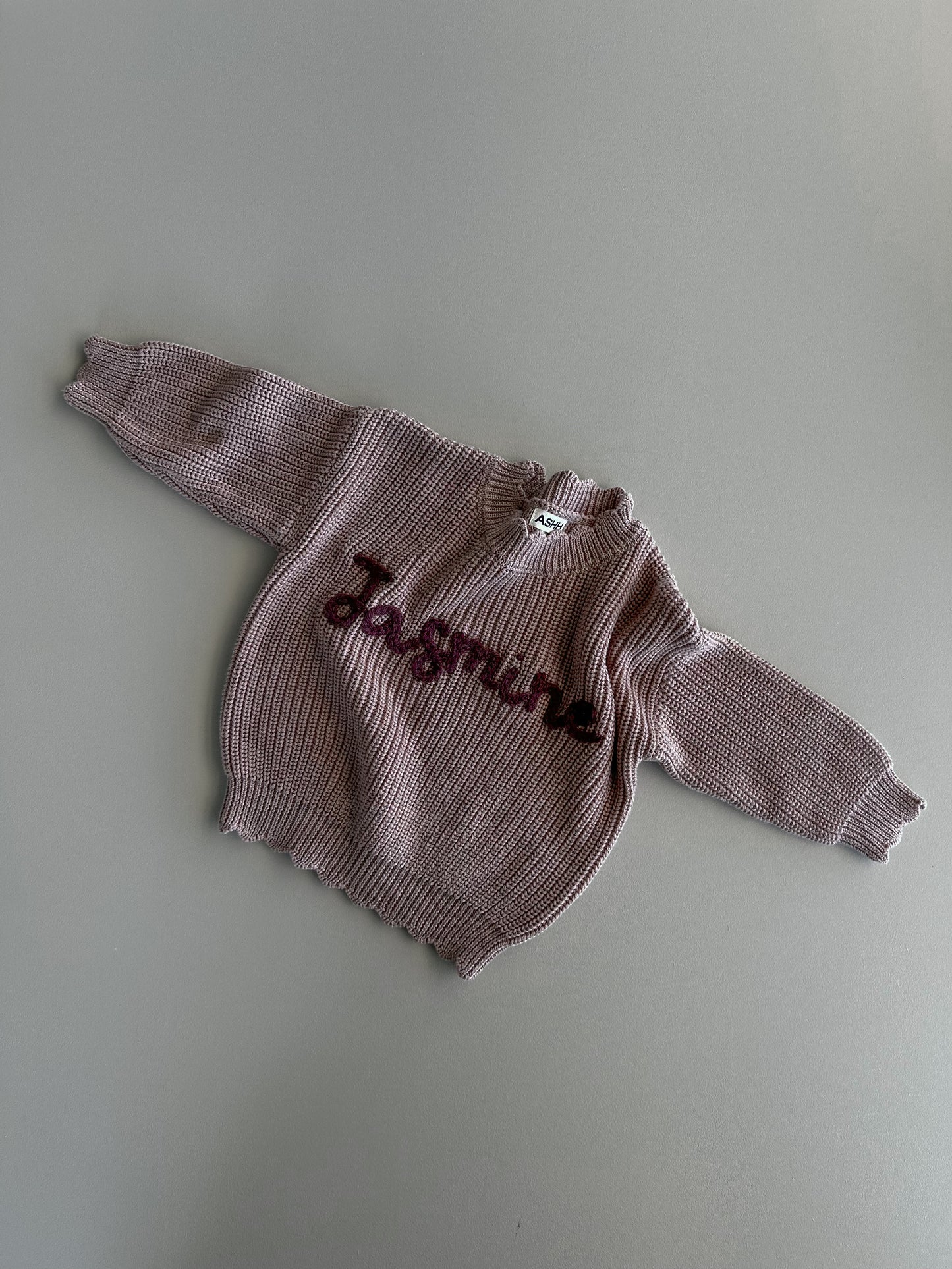 Hand Embroidered Sunday Knit Sweater - Vintage Dusk