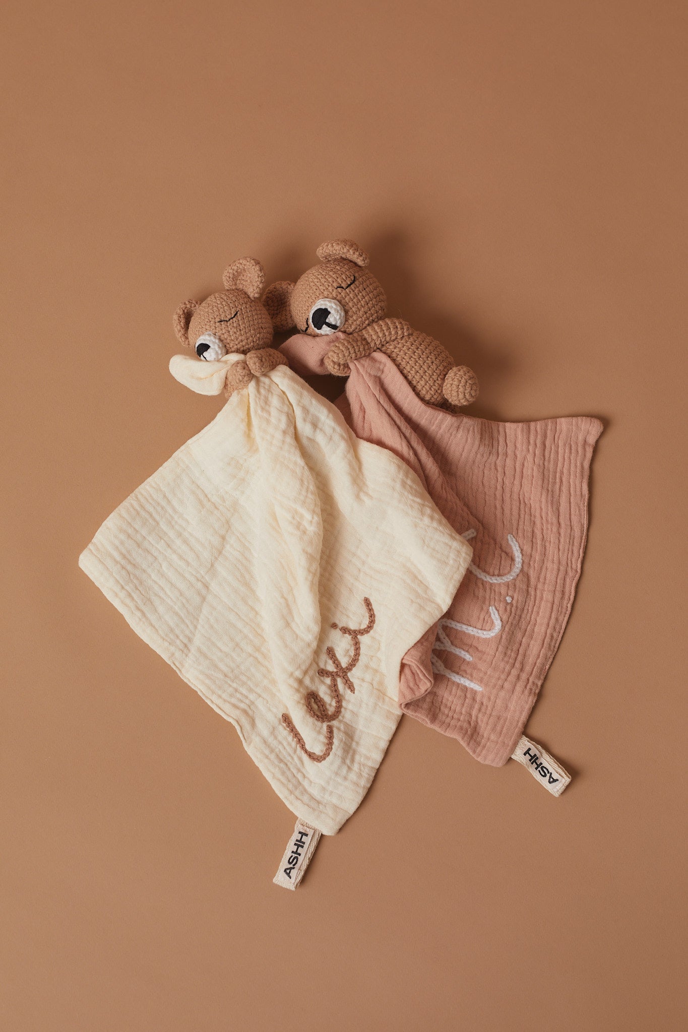 Hand Embroidered Cuddle Bear - Cream