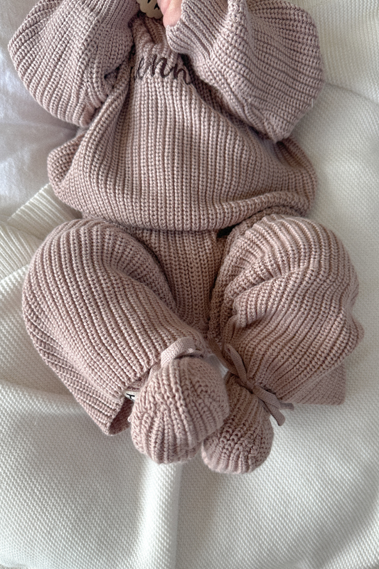 Chunky Knit Booties - Vintage Dusk
