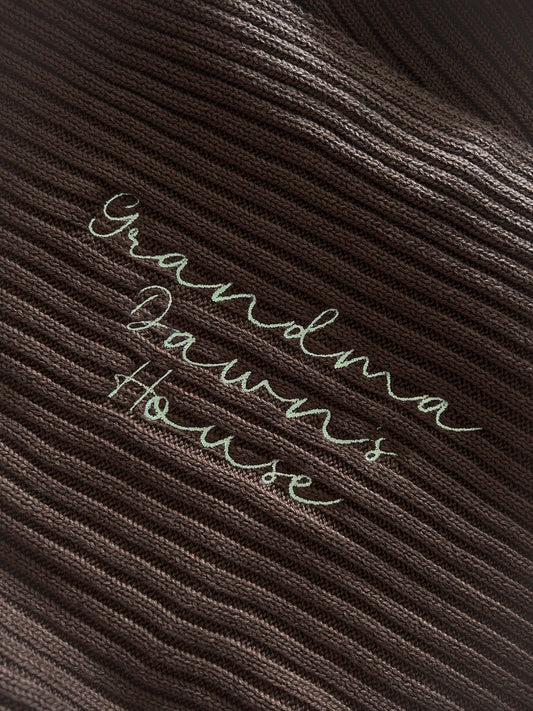 Novella Ribbed Knit Blanket - Chestnut