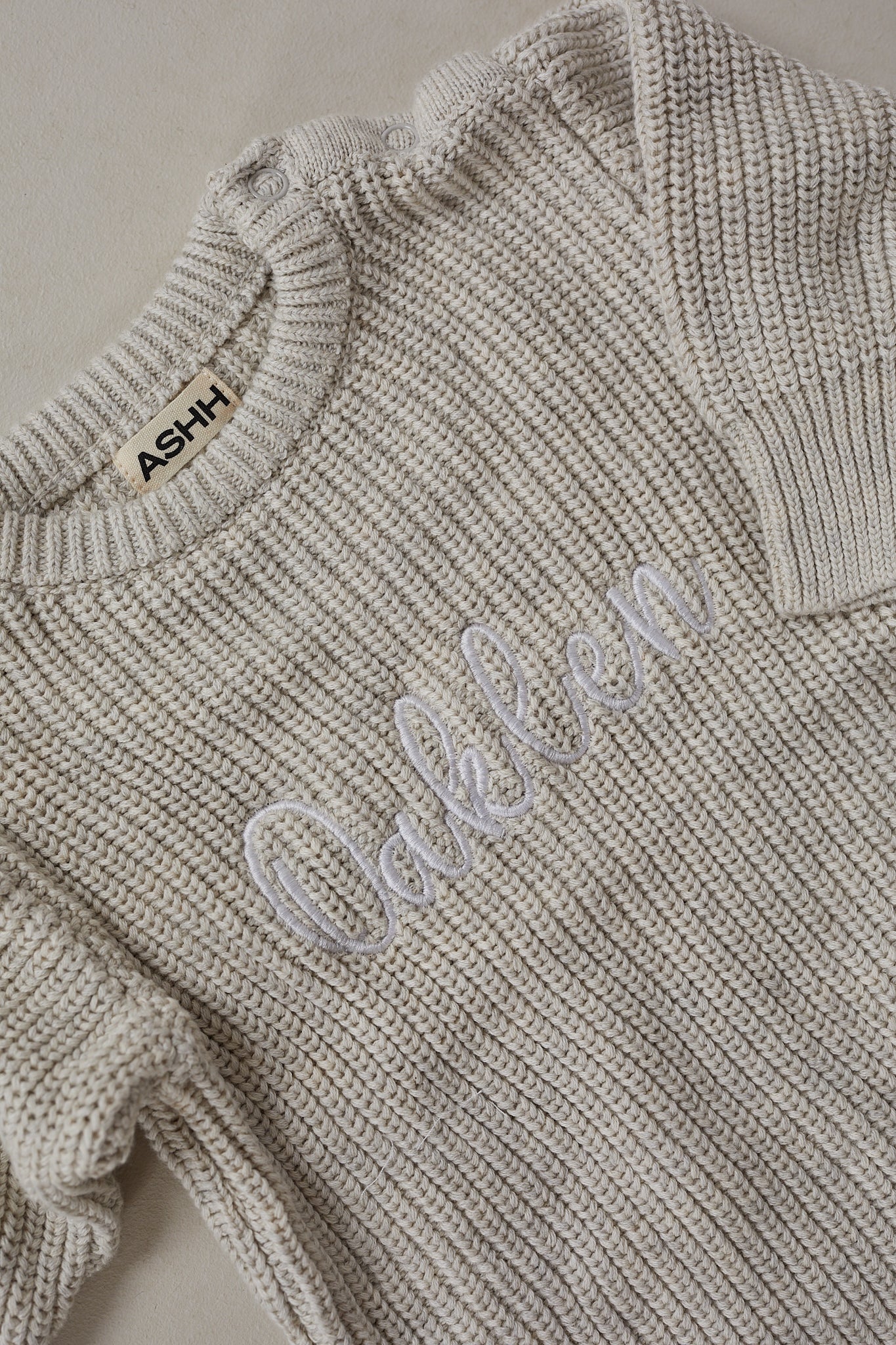 Novie Knit Romper - Oat Marle