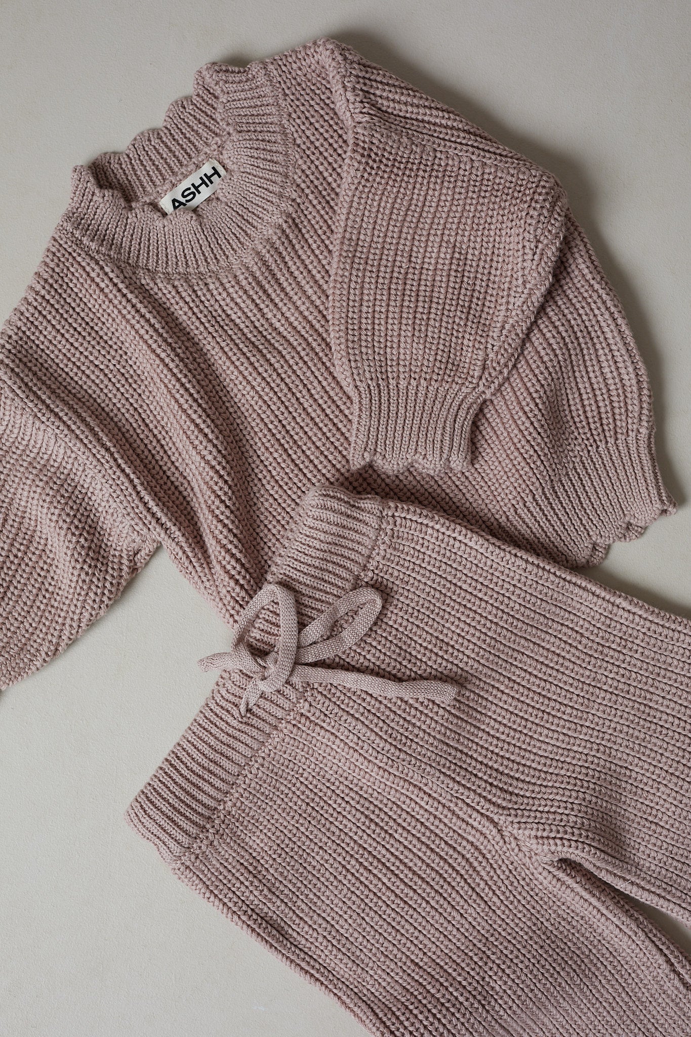 Hand Embroidered Initial Design Sunday Knit Sweater - Vintage Dusk