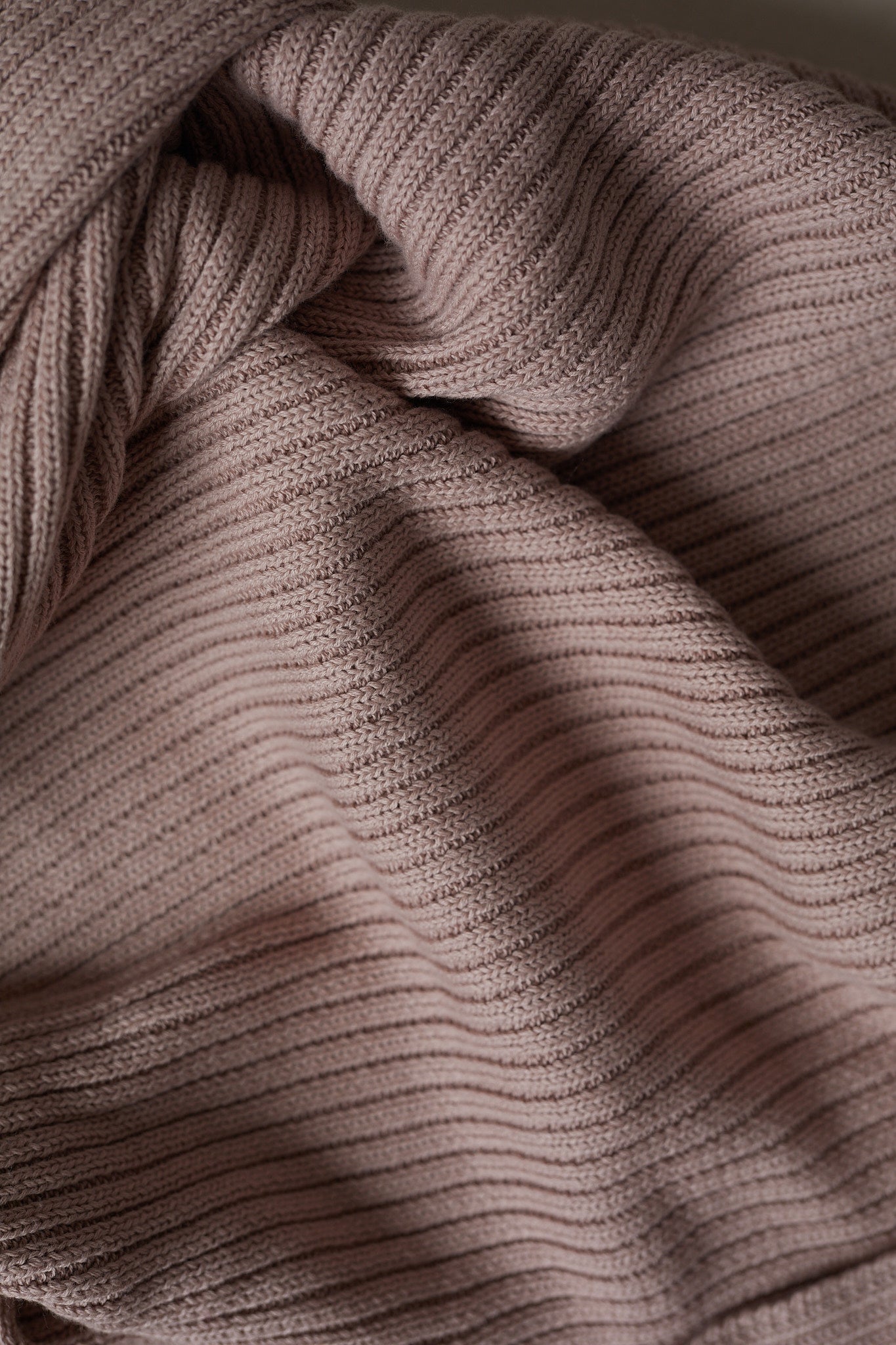 Hand Embroidered Novella Ribbed Knit Blanket - Vintage Dusk