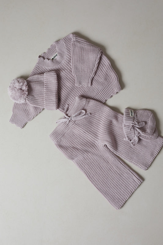 Chunky Knit Booties - Plum