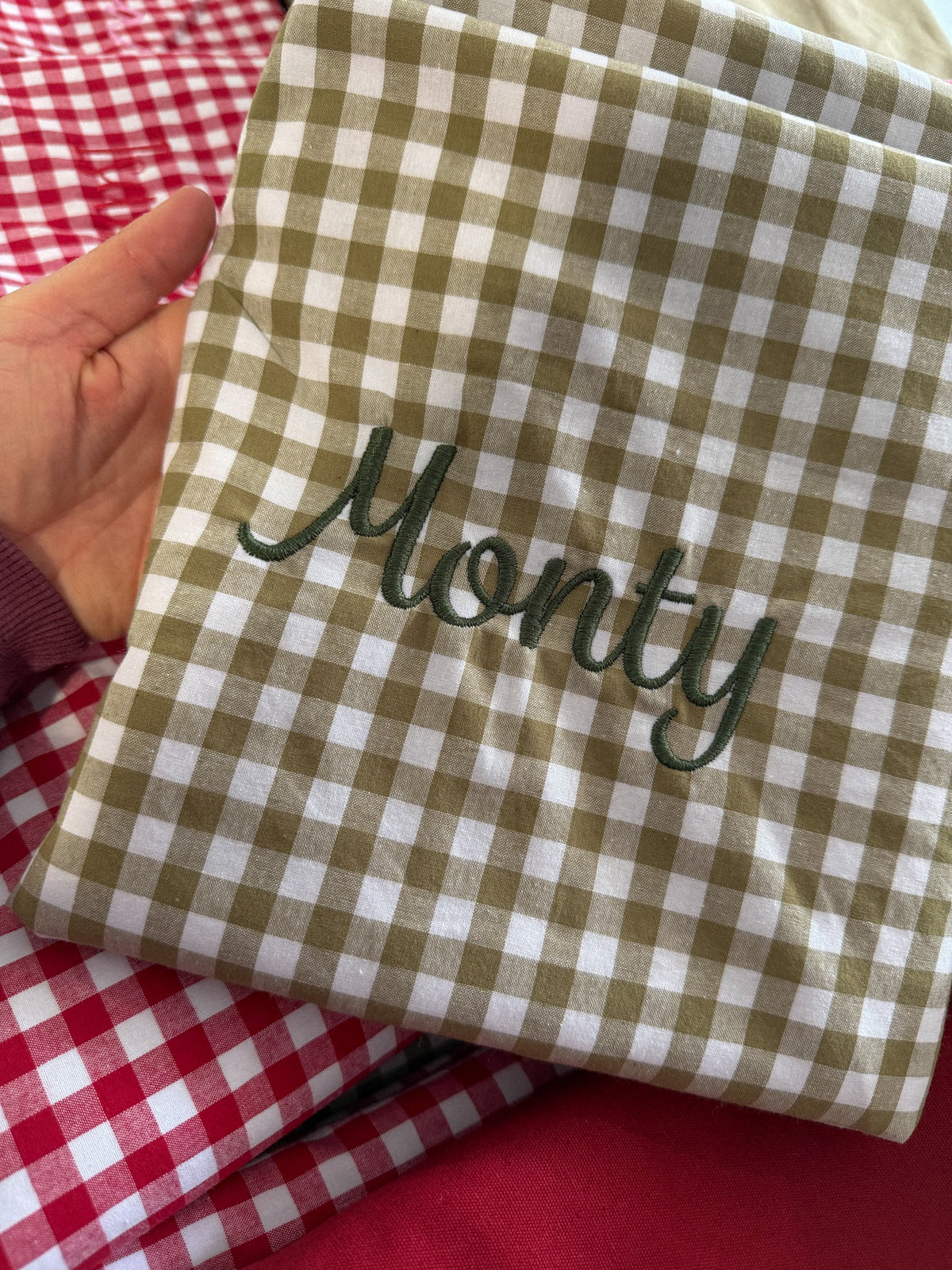 Heirloom Christmas Santa Sack - Pine Green Gingham