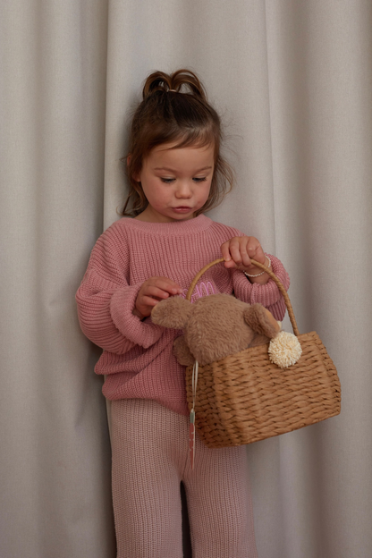 Oversized Knit Sweater - Sweet Pink