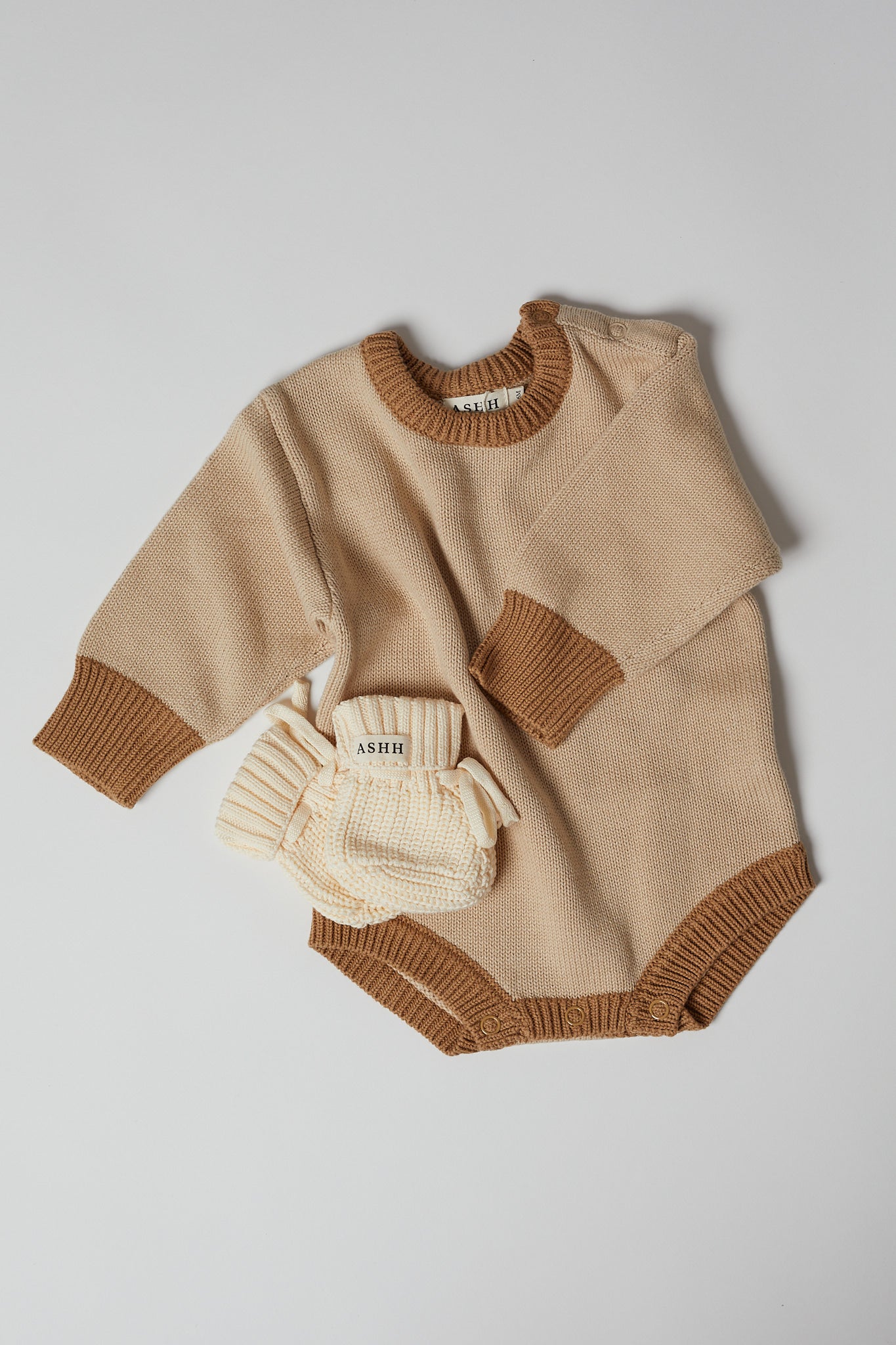 Rowe Flat Knit Romper | Caramel