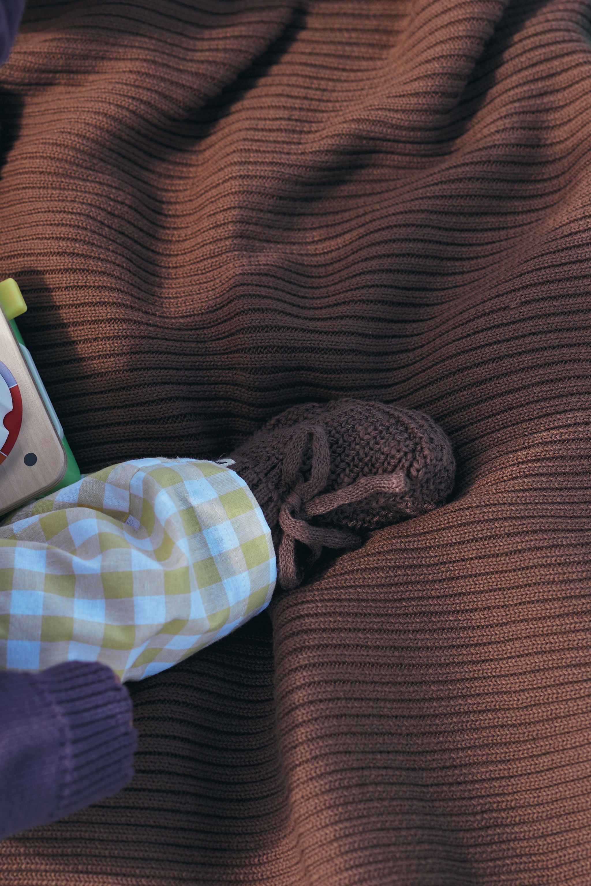 Chunky Knit Booties - Walnut