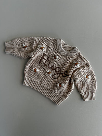 Hand Embroidered Heritage Knit Sweater - Oak