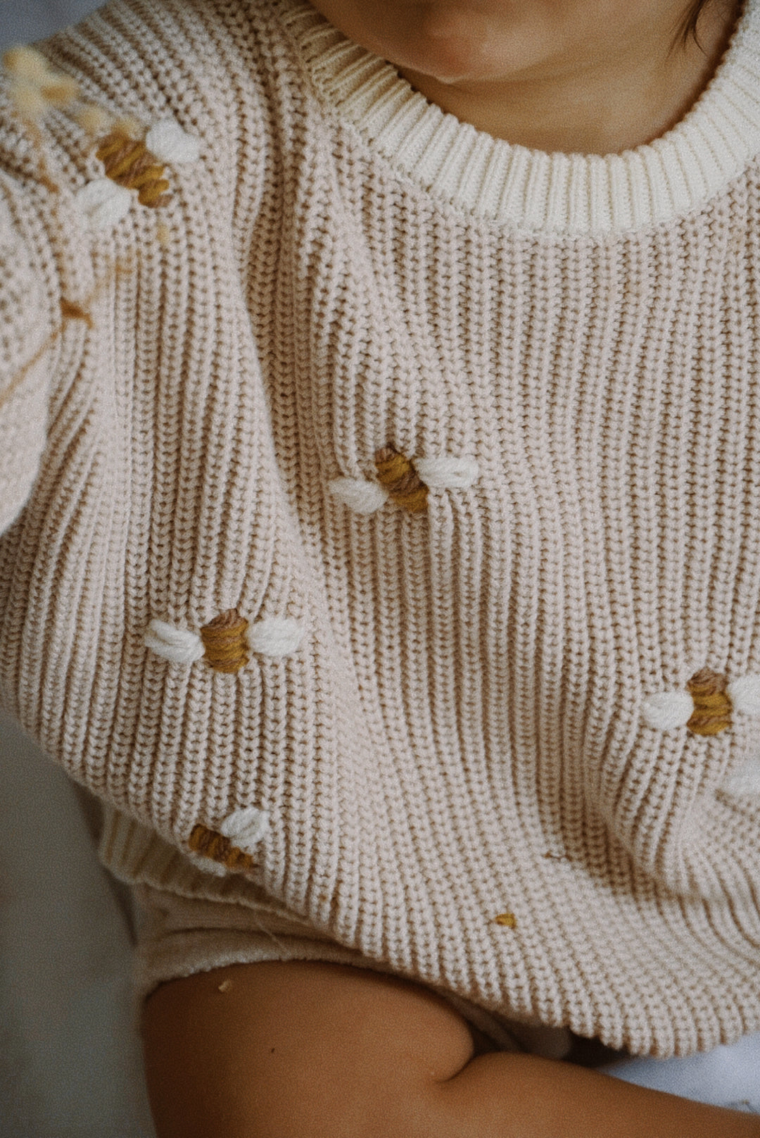 Busy Bee/Little Daisies Custom Chunky Knit Sweater