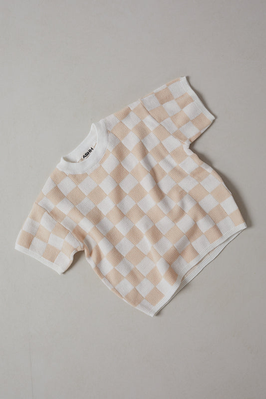 Hand Embroidered Knit Tee - Blush