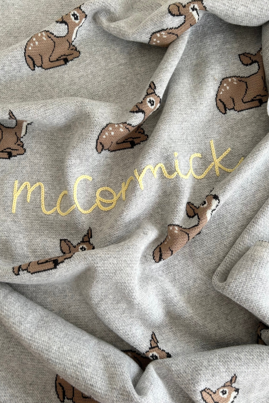 Hand Embroidered Woodland Blanket