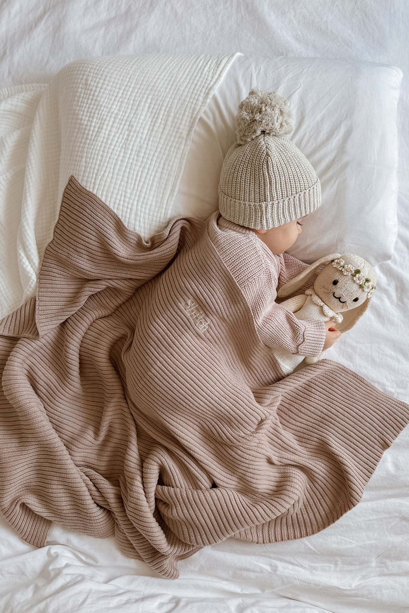 Novella Ribbed Knit Blanket - Vintage Dusk