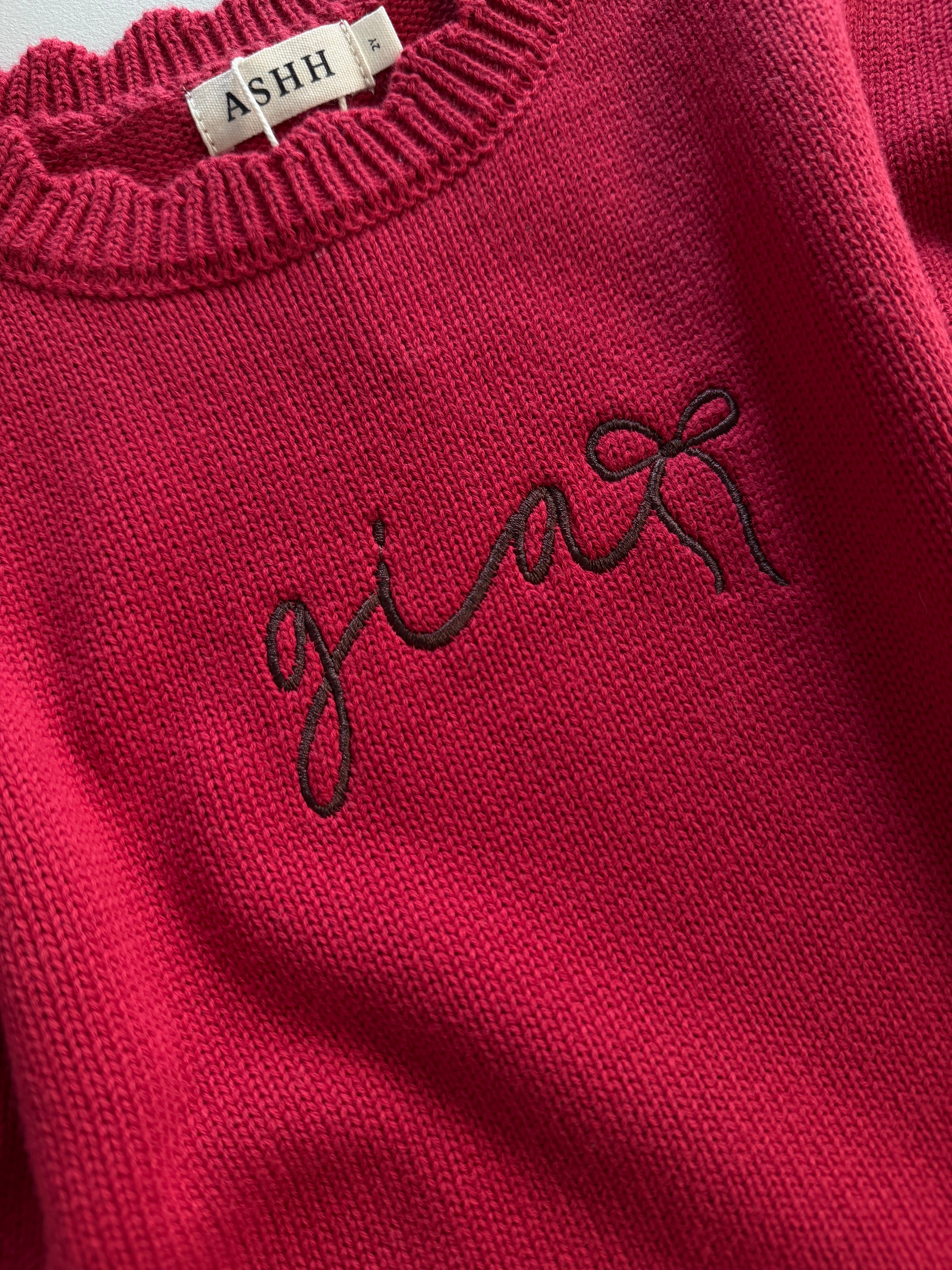 Poppy Knit Sweater - Cherry Red