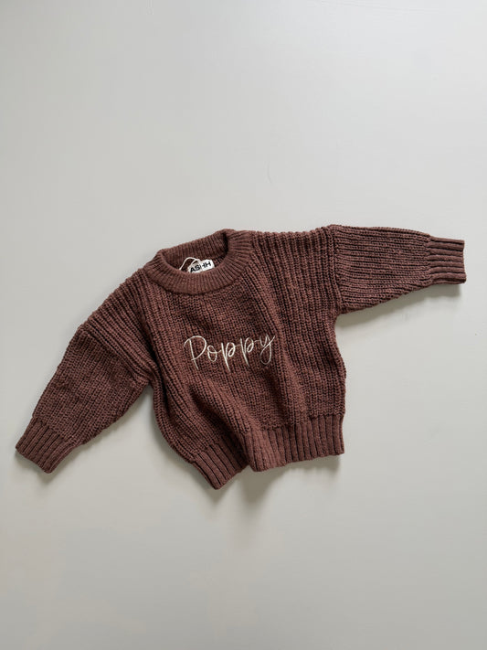 Darcy Textured Knit Sweater - Walnut