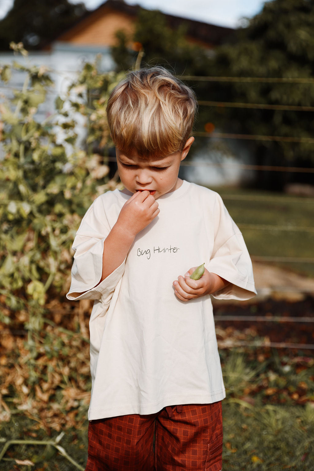 Bug Hunter Boxy Oversized Tee - Buttercream