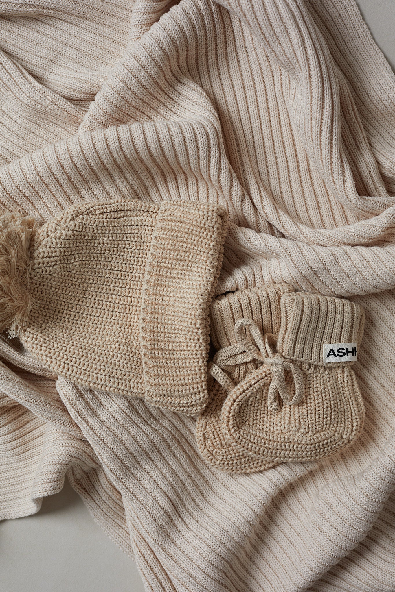 Chunky Knit Booties - Oak