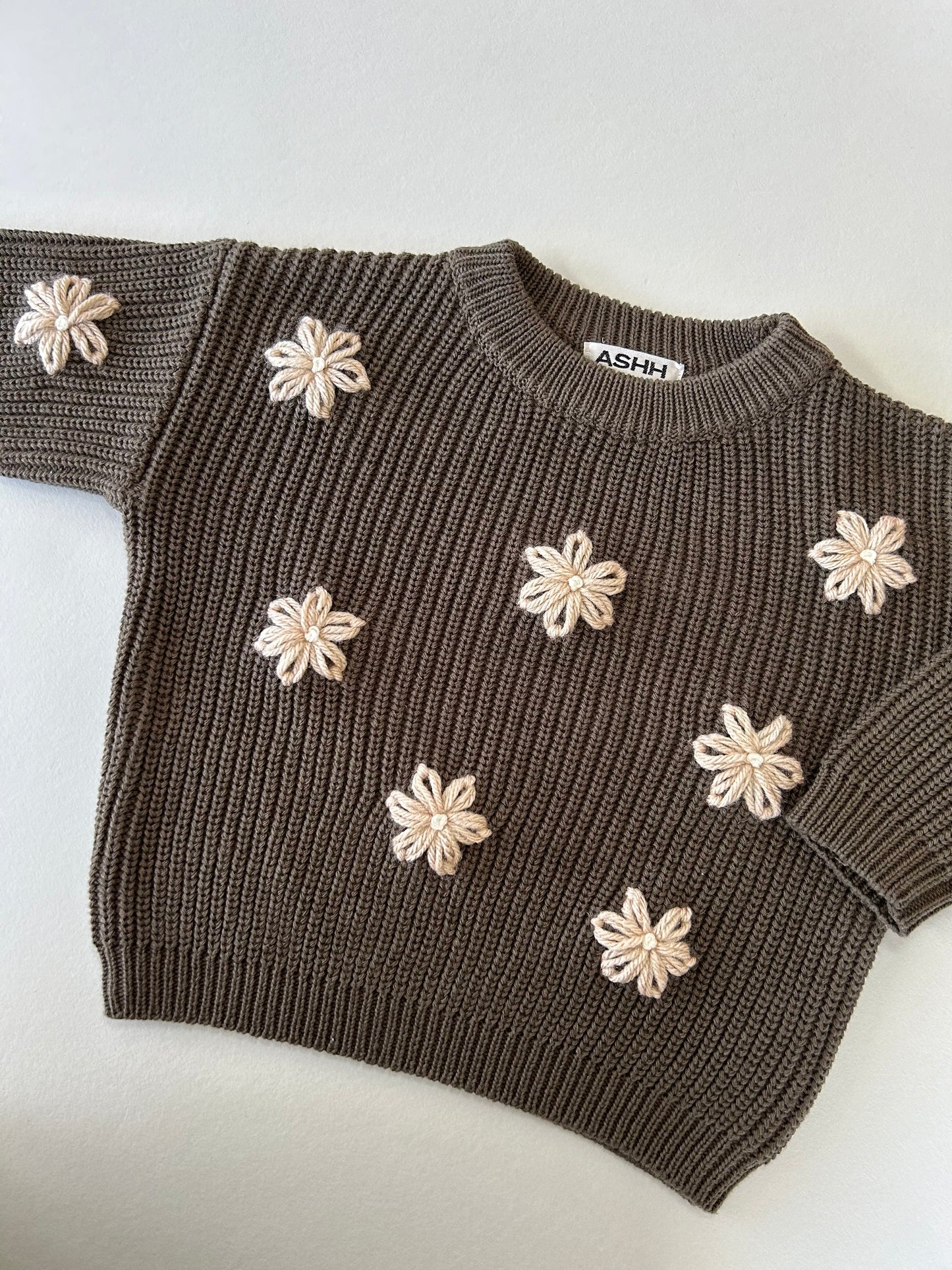 Little Daisies and Busy Bee Custom Oversized Knit Sweater