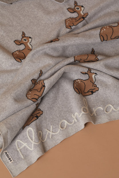 Hand Embroidered Woodland Blanket