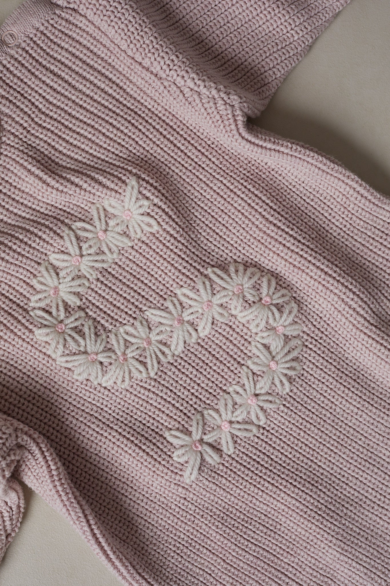 Hand Embroidered Initial Design Novie Knit Romper - Dusk