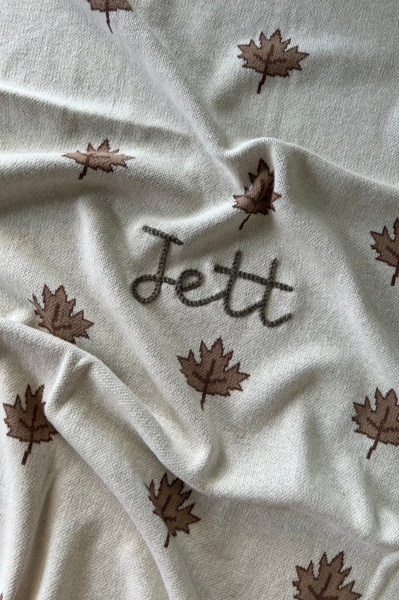 Hand Embroidered Maple Blanket
