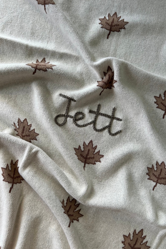 Hand Embroidered Maple Blanket