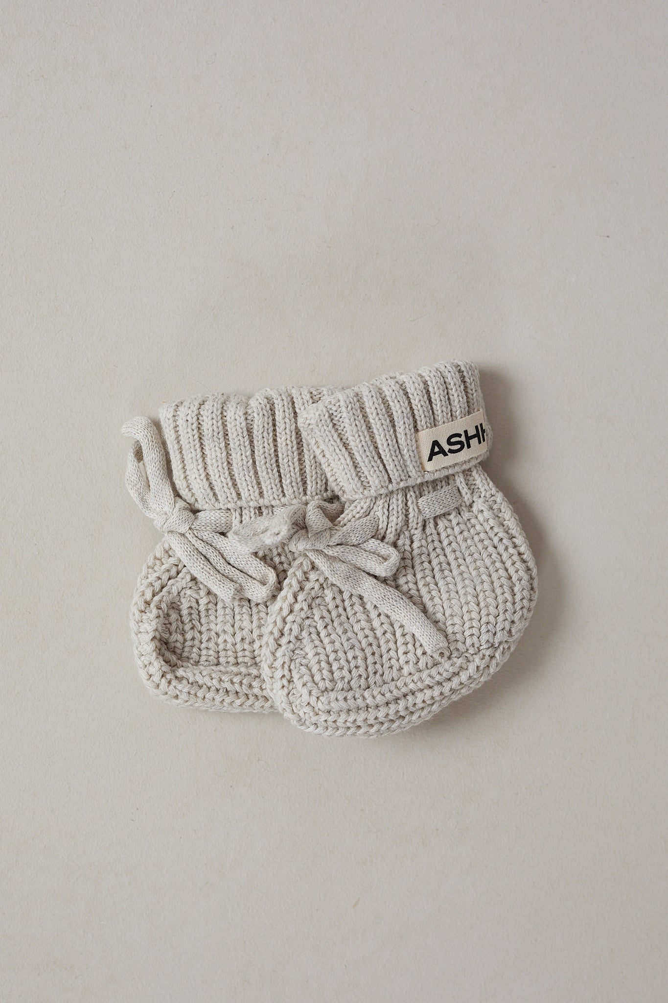Chunky Knit Booties - Oat Marle