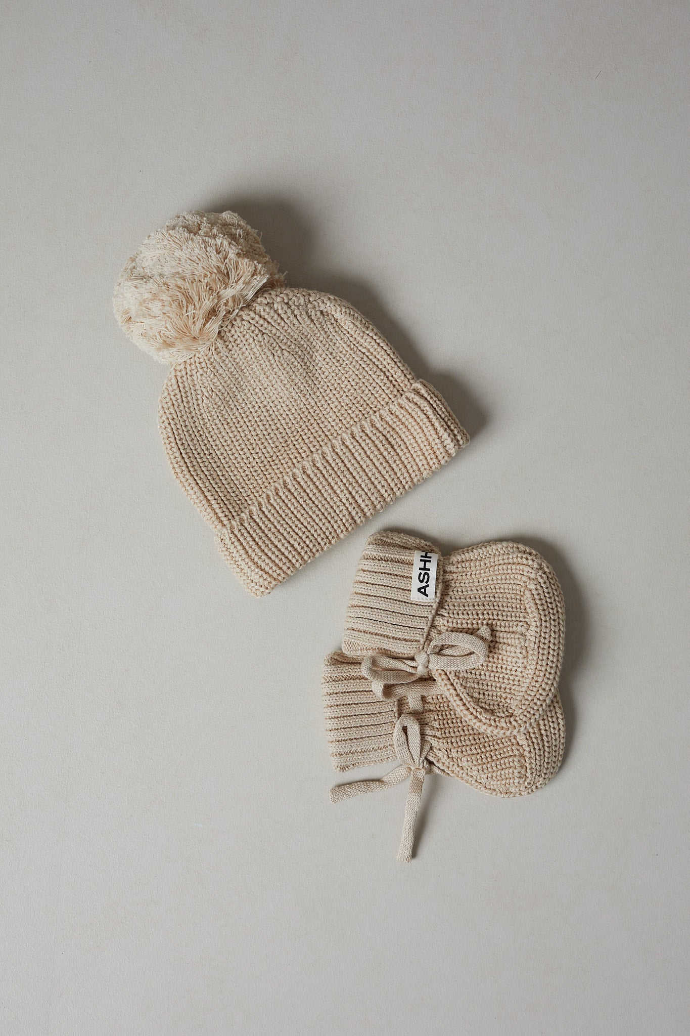 Chunky Knit Booties - Oak