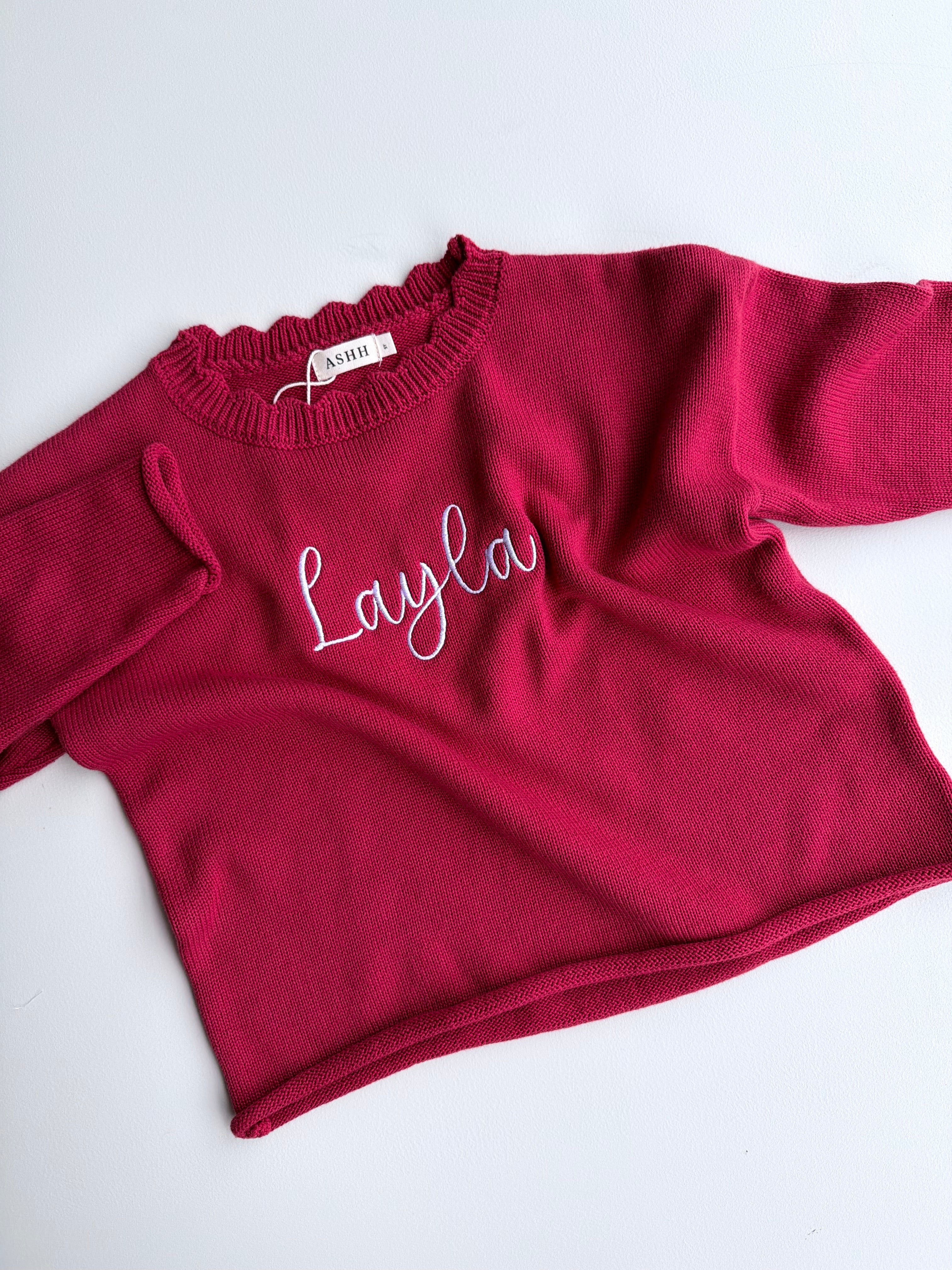 Poppy Knit Sweater - Cherry Red