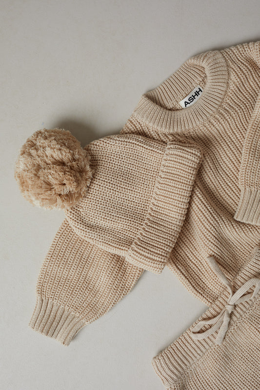 Chunky Knit Beanie - Oak
