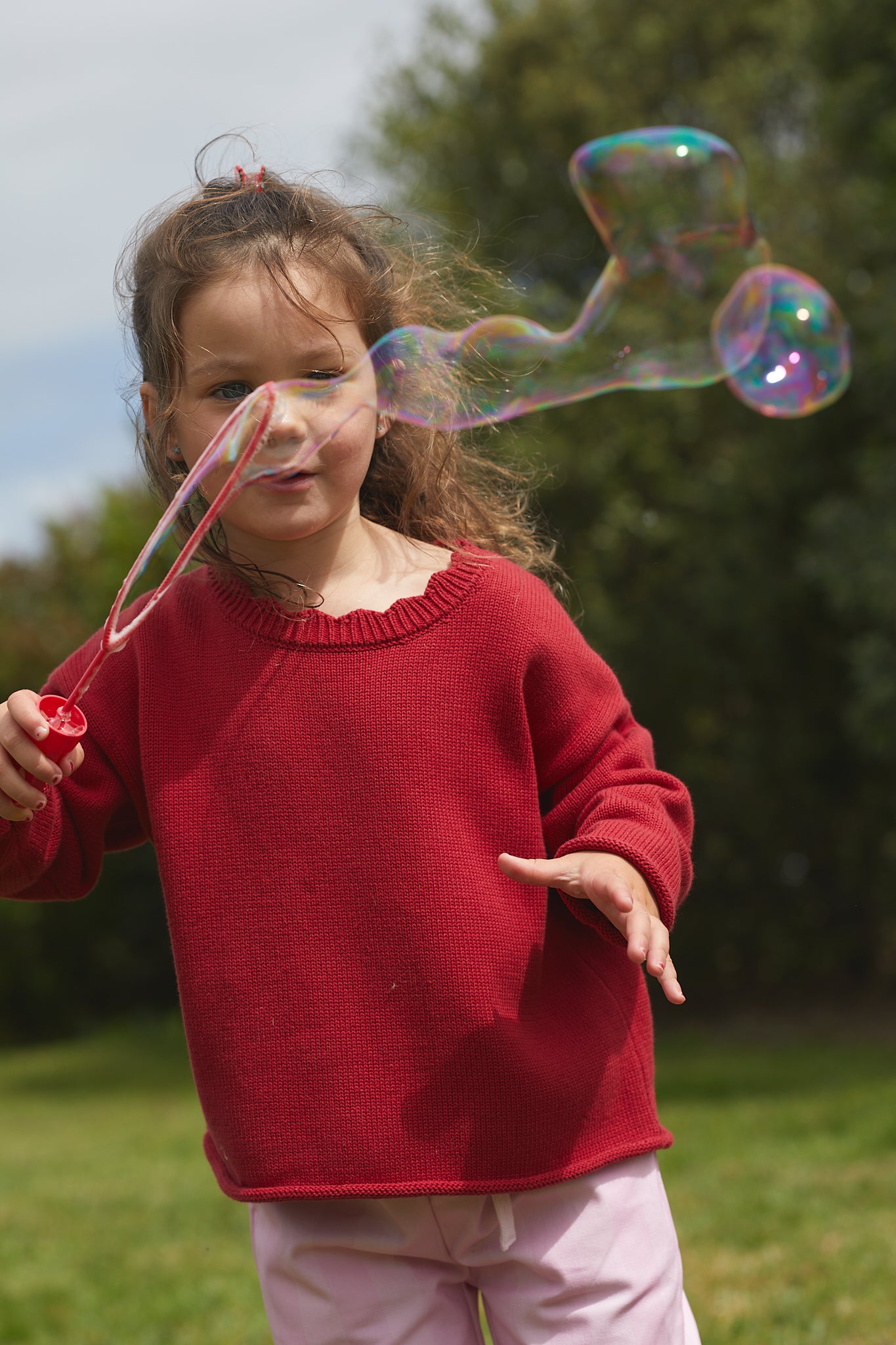 Poppy Knit Sweater - Cherry Red