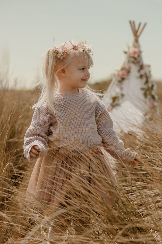 Hand Embroidered Sunday Knit Sweater - Plum