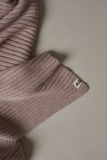Hand Embroidered Novella Ribbed Knit Blanket - Vintage Dusk