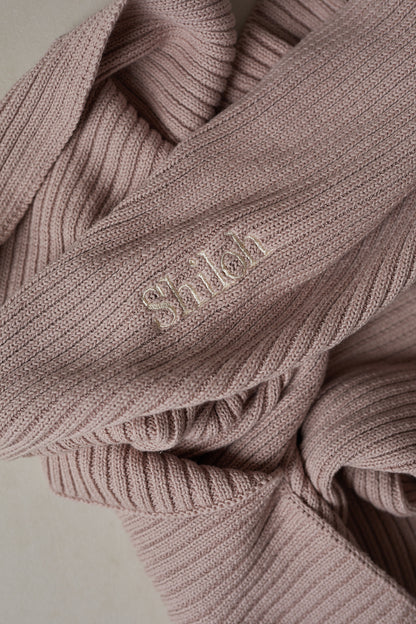 Novella Ribbed Knit Blanket - Vintage Dusk