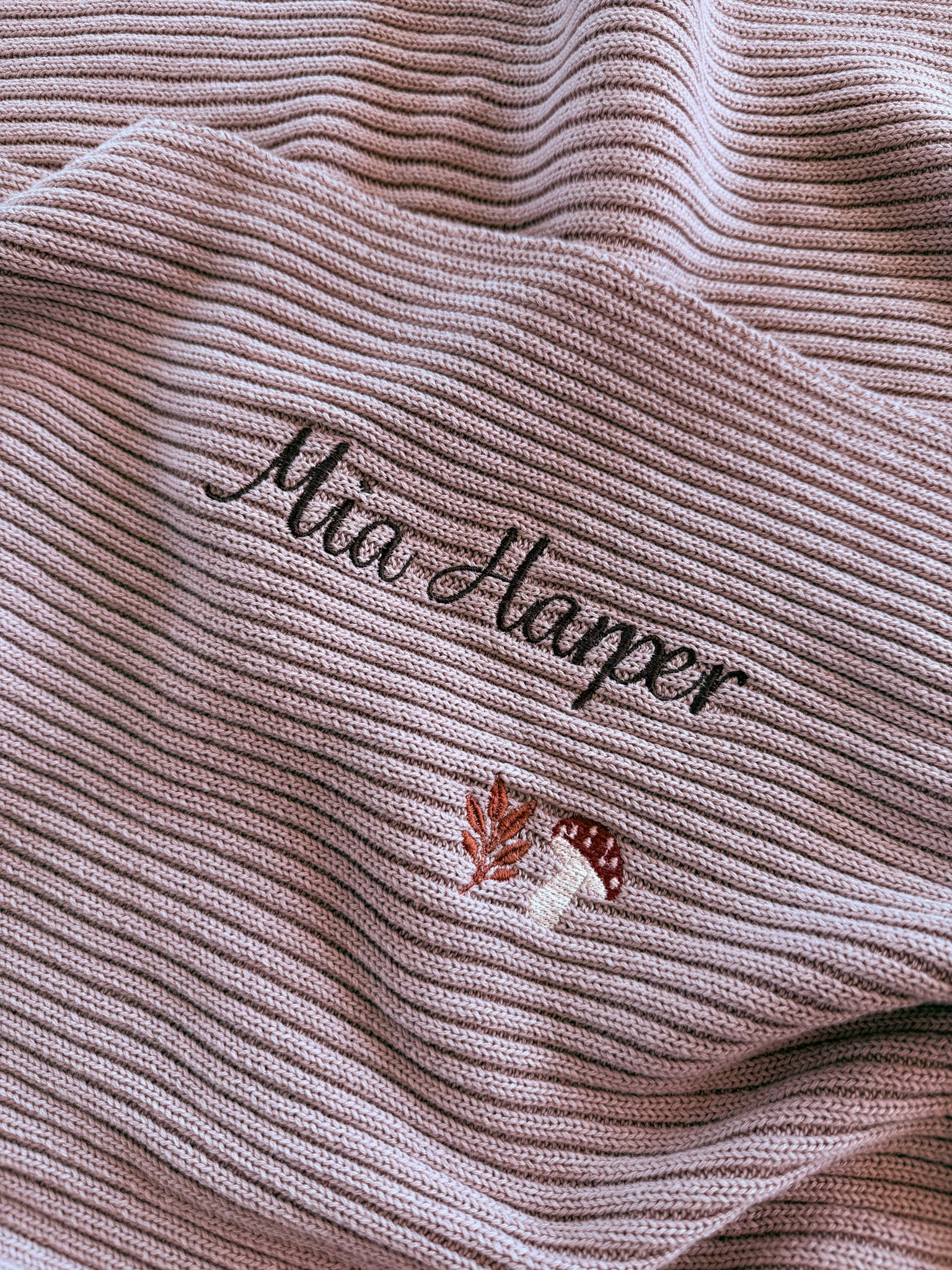 Novella Ribbed Knit Blanket | Vintage Dusk