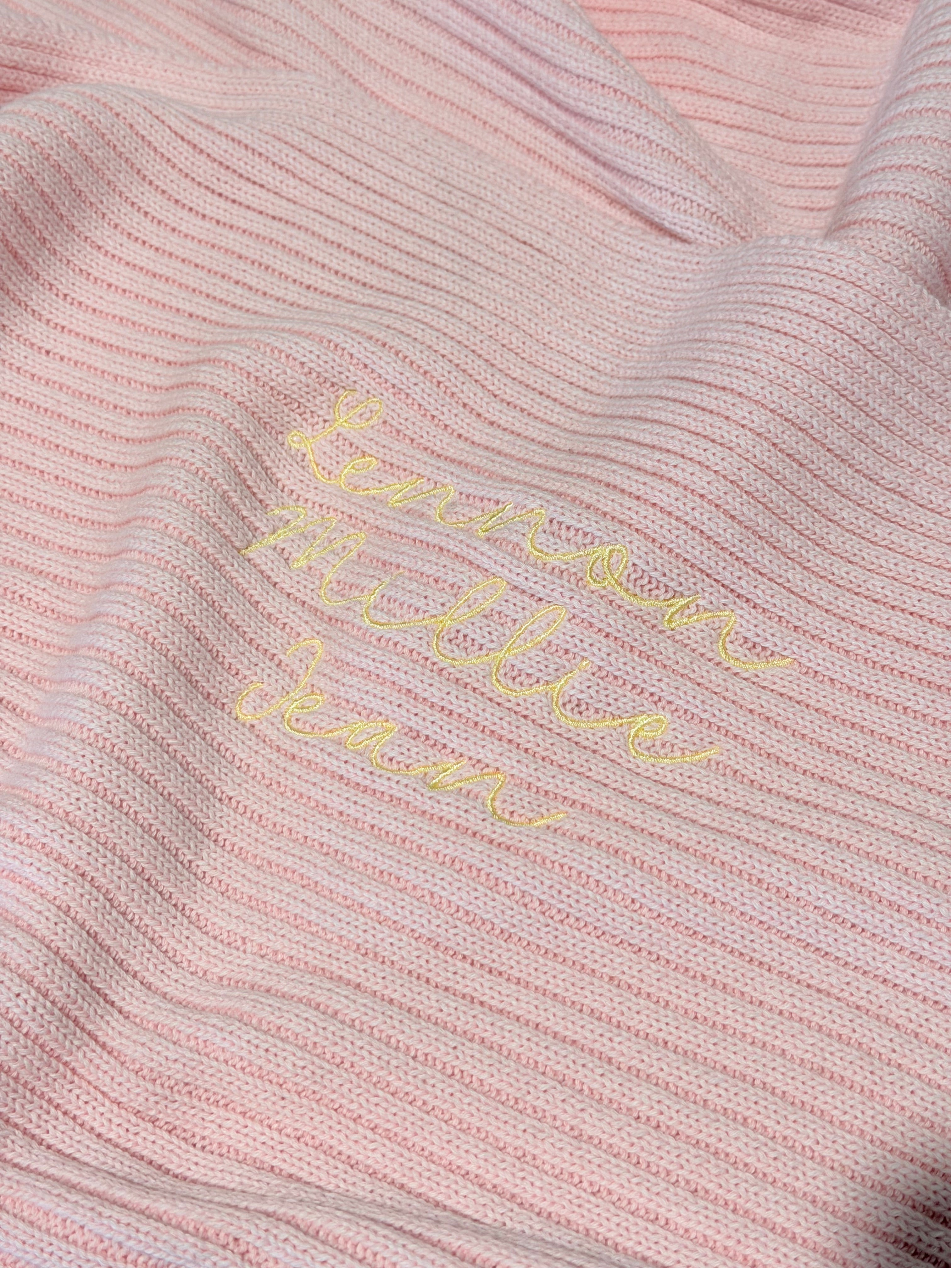 Novella Ribbed Knit Blanket | Peony