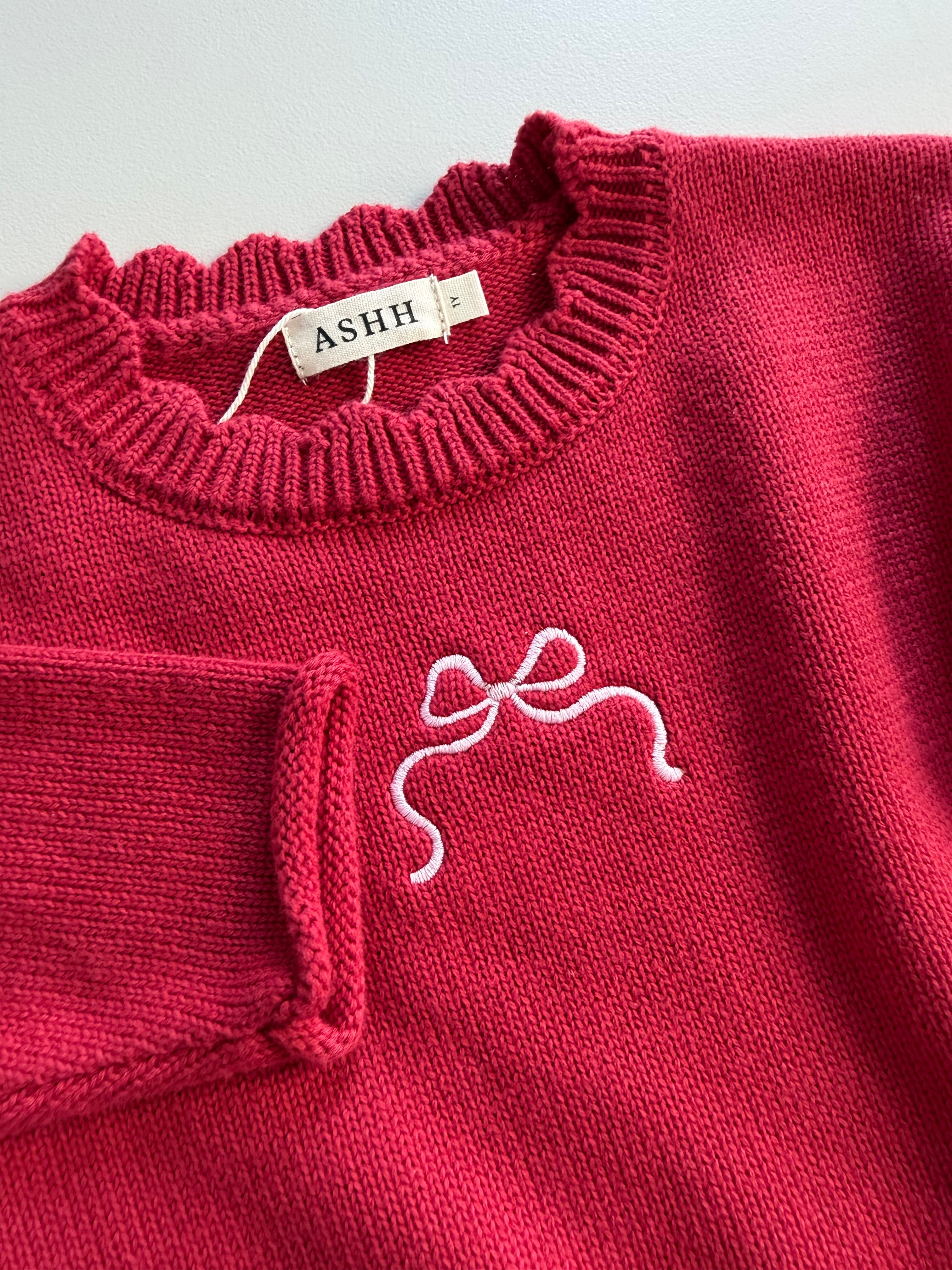 Poppy Knit Sweater - Cherry Red
