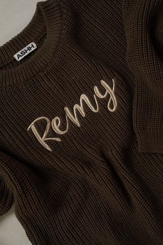 Oversized Knit Sweater - Chocolate