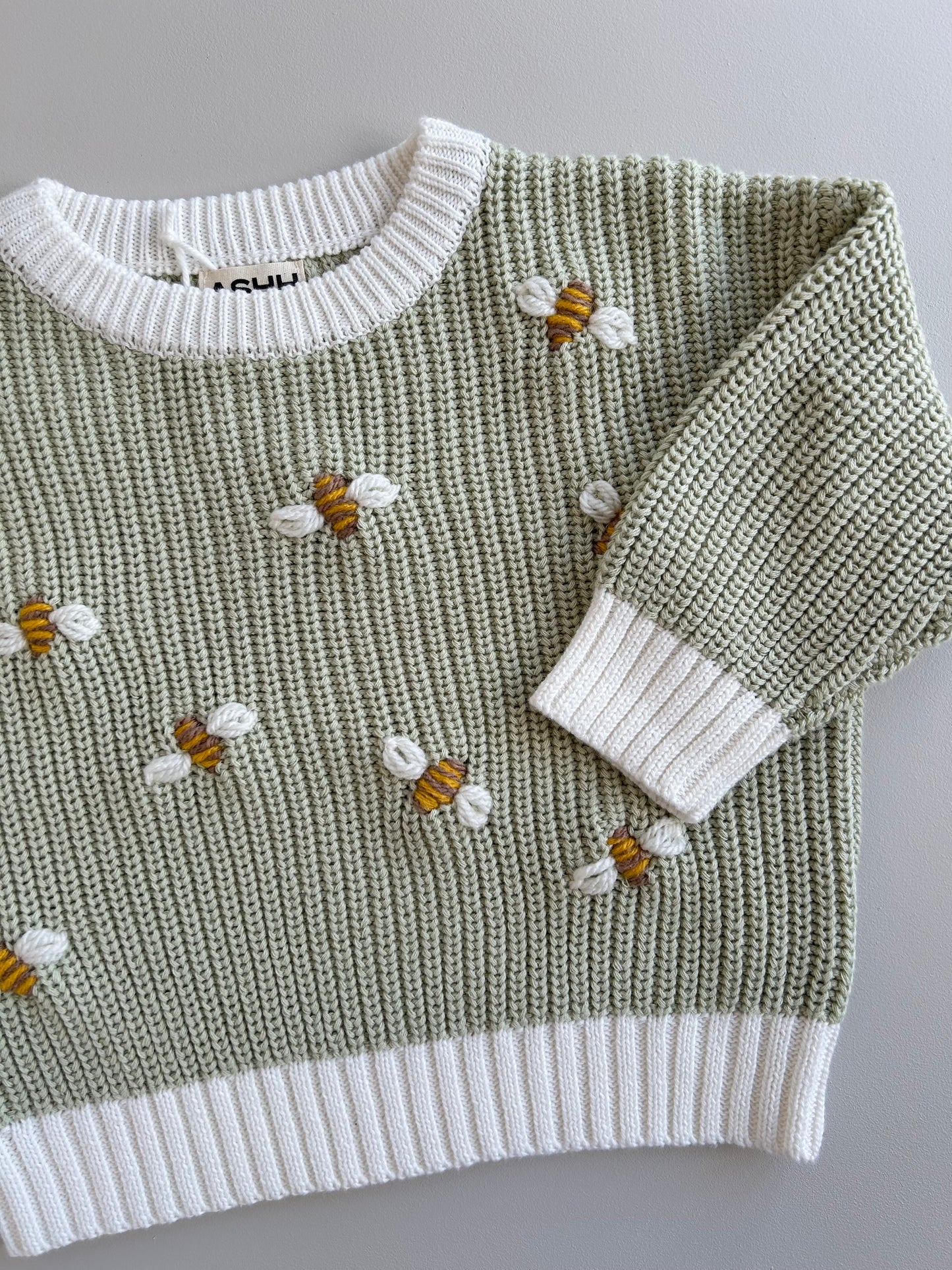 Little Daisies and Busy Bee Custom Chunky Knit Sweater