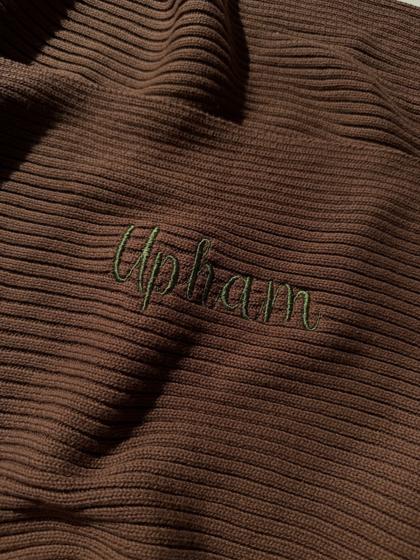 Novella Ribbed Knit Blanket - Chestnut