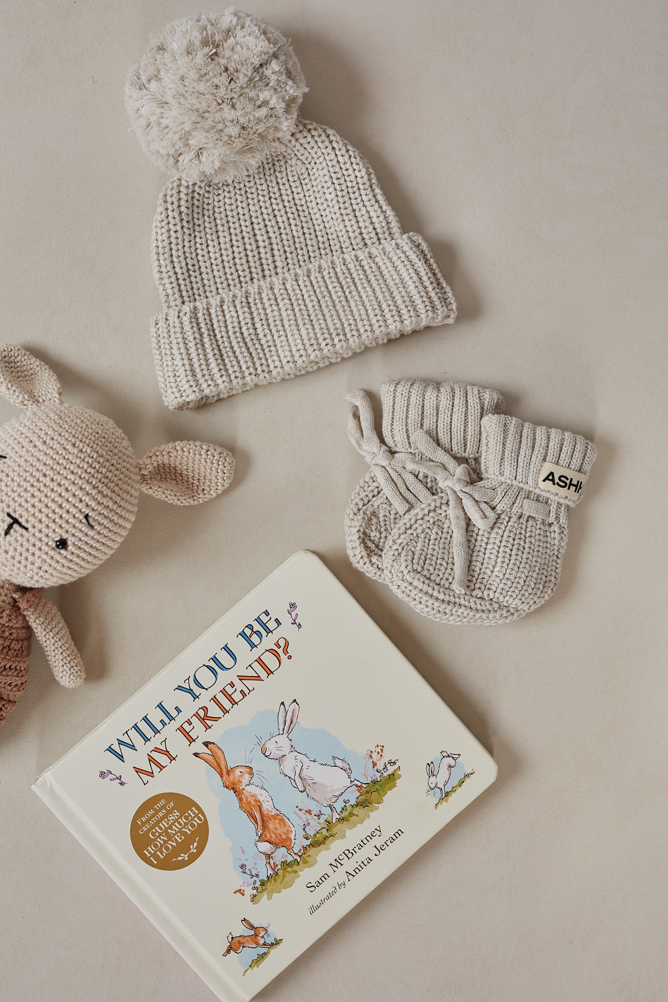Chunky Knit Booties - Oat Marle