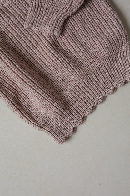 Hand Embroidered Initial Design Sunday Knit Sweater - Vintage Dusk