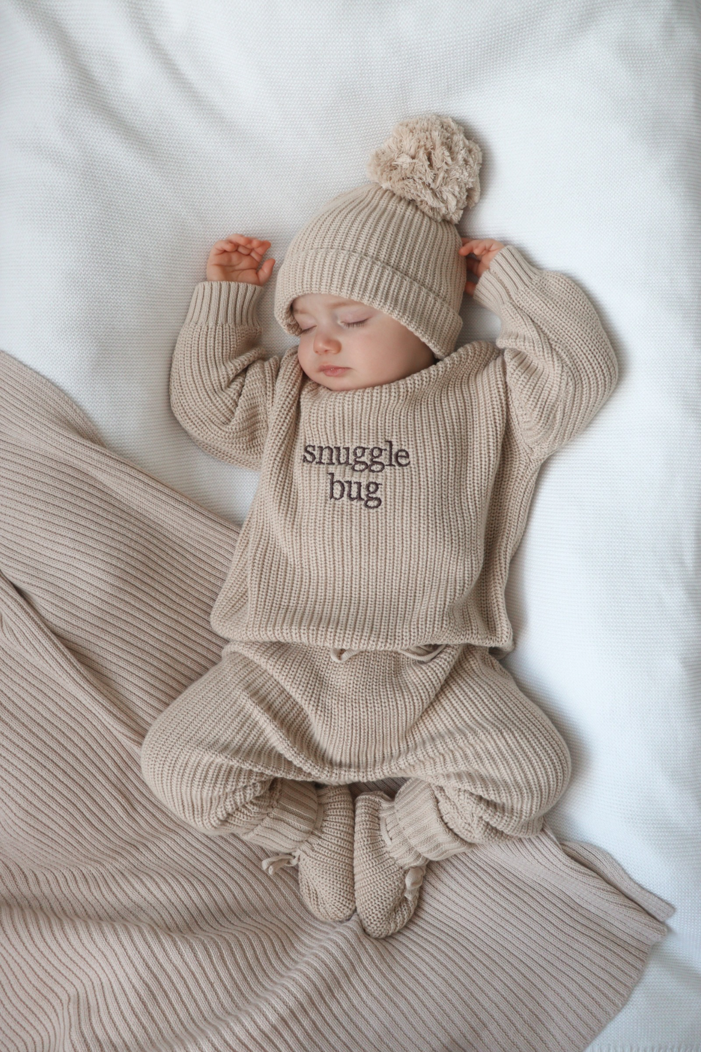 Chunky Knit Booties - Oak