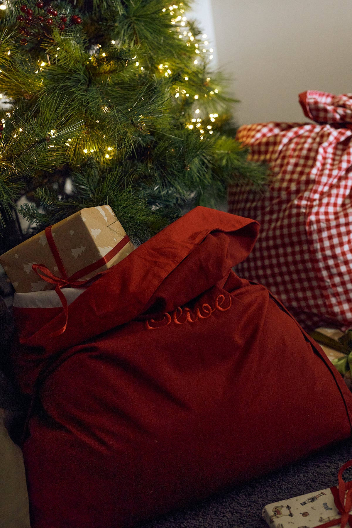 Heirloom Christmas Santa Sack - Mulberry