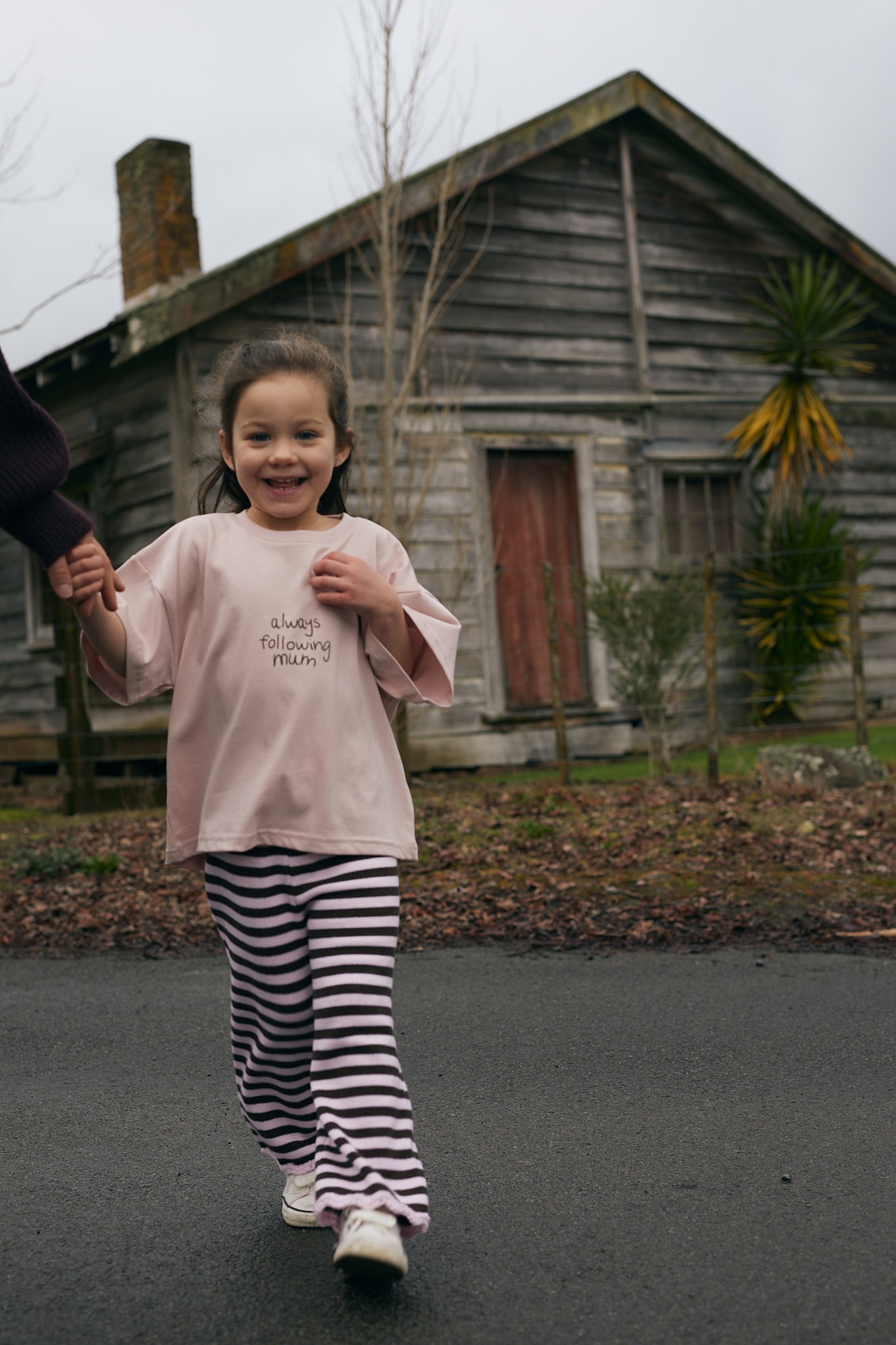Always Following Mum Boxy Oversized Tee - Heritage Pink