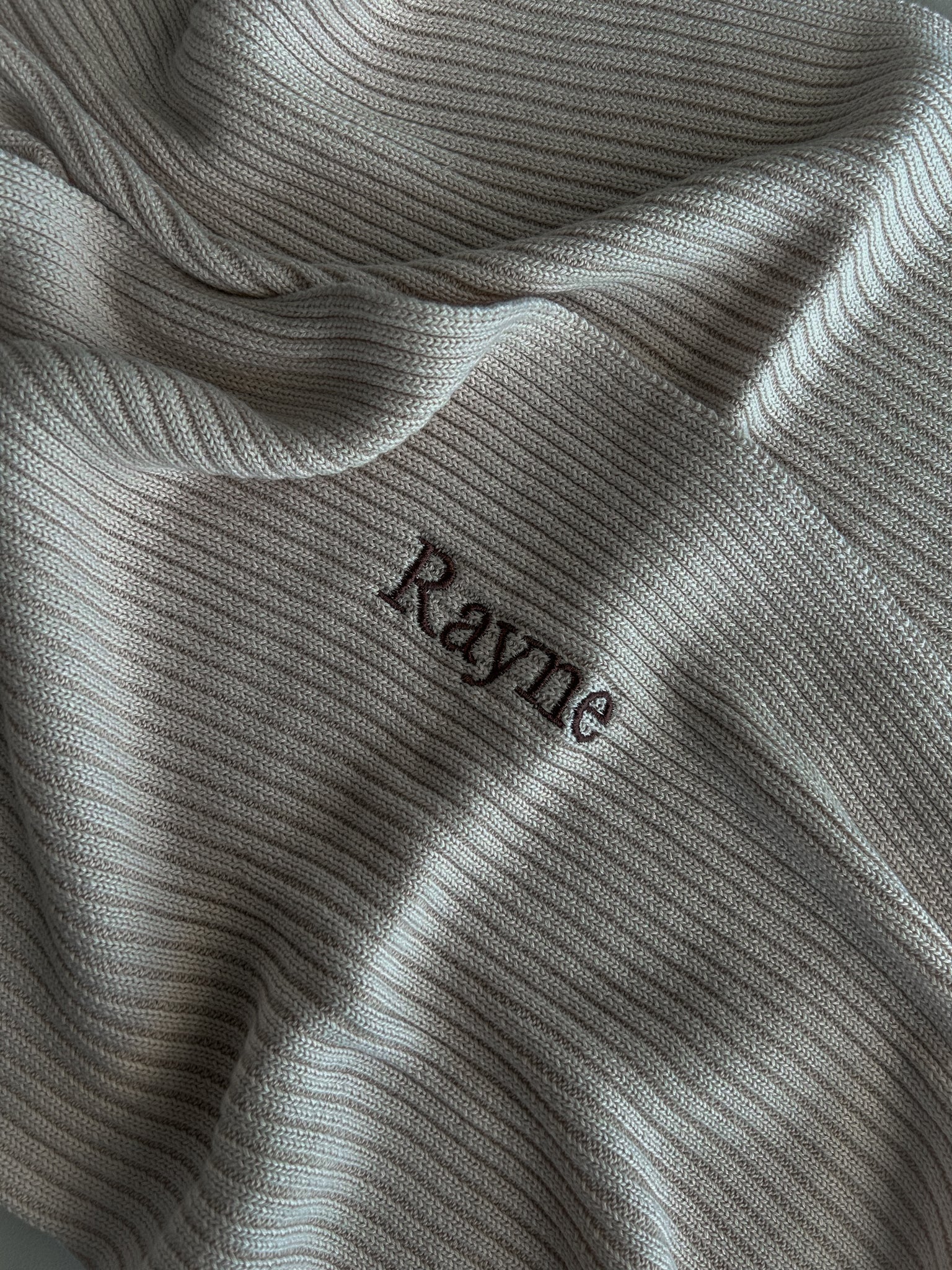 Novella Ribbed Knit Blanket - Beige