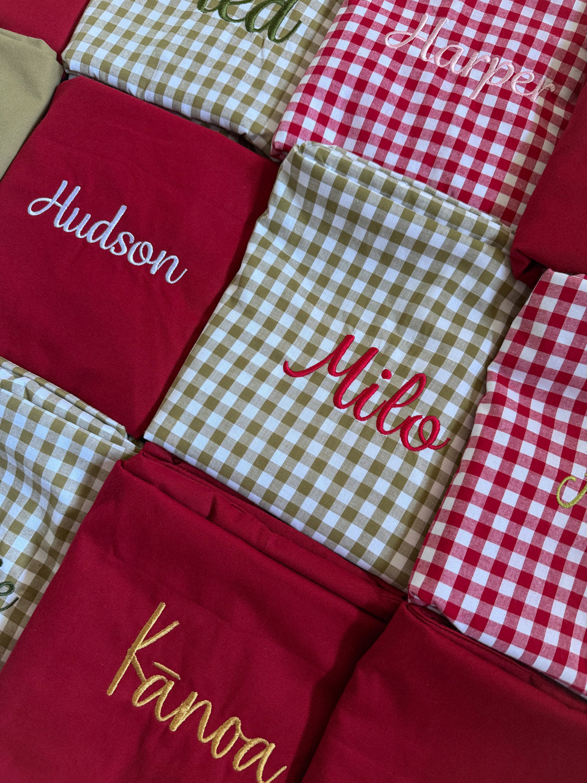 Heirloom Christmas Santa Sack - Pine Green Gingham